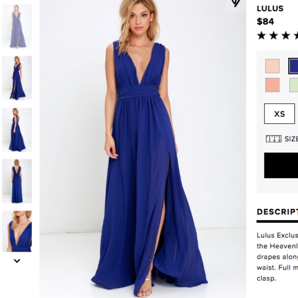 Heavenly Hues Royal Blue Maxi Dress